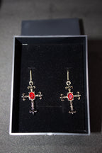 Kan Taşı Haç Küpe